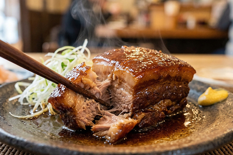 トロトロに煮込まれた豚の角煮