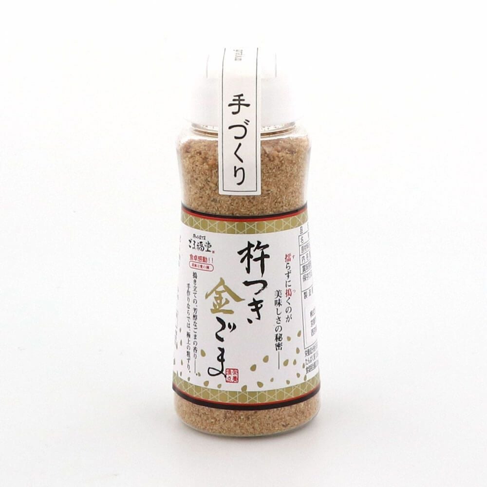杵つき金ごまボトル入りのパッケージ